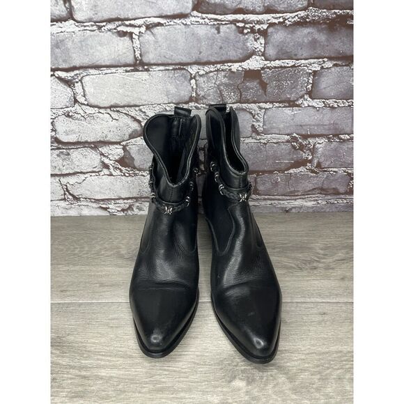 DINGO Black Leather Western Studded Ankle Heel Booties Women Sz 8.5M US/39EU - Picture 16 of 16